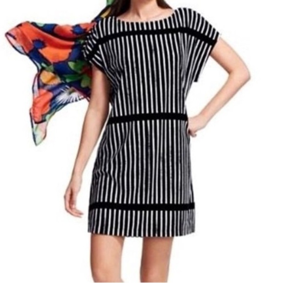 Marimekko For Target | Black White Stripe Short Sleeve Swim Coverup Dress Size S - Picture 1 of 10